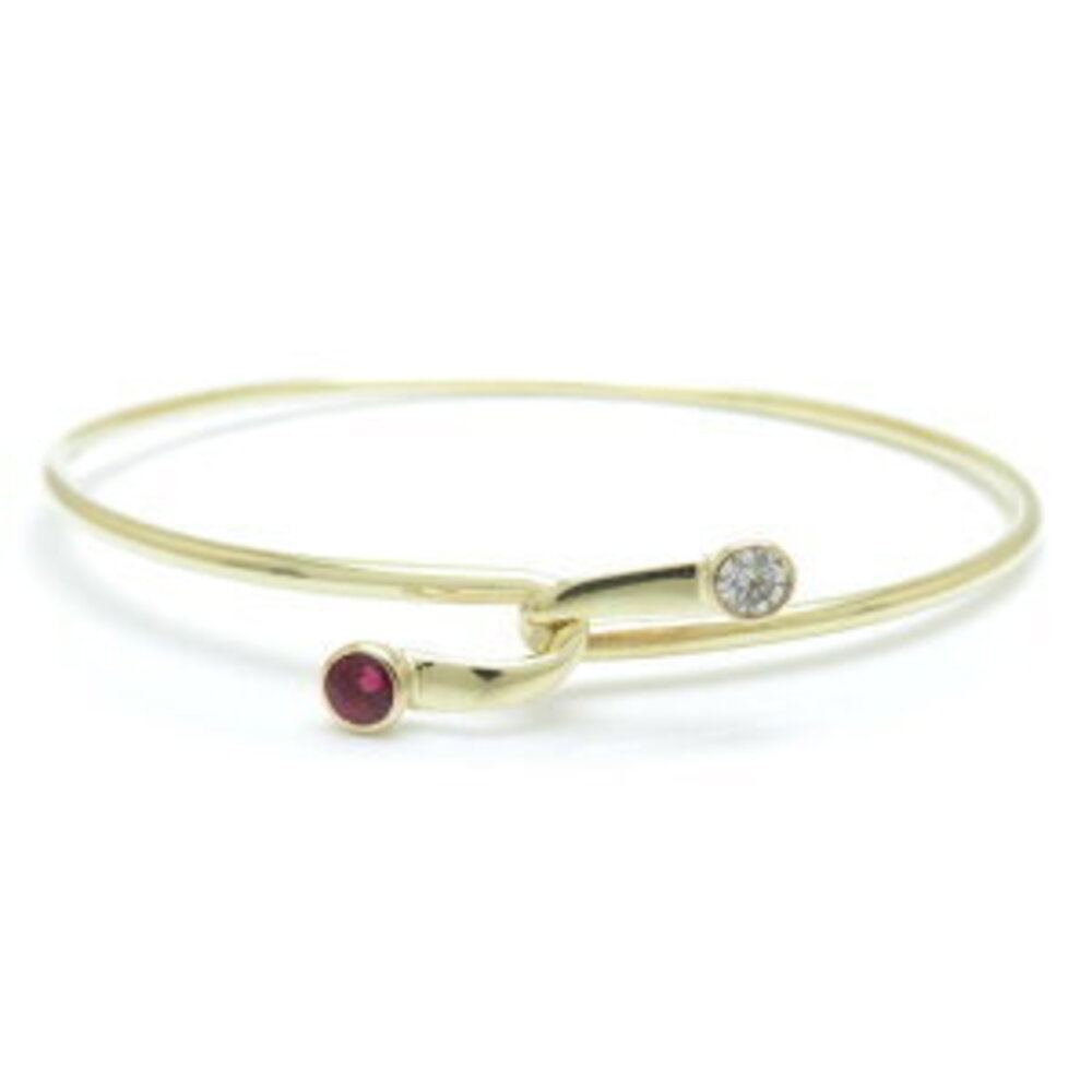Tiffany Hook Bangle Bracelet Ruby Diamonds Yellow… - image 7